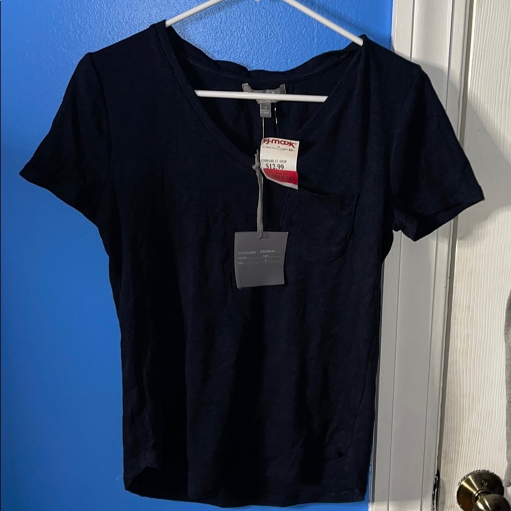 Navy blue v-neck shirt